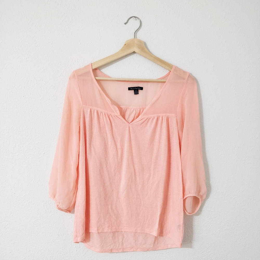 American Eagle Outfitters Pink Blouse